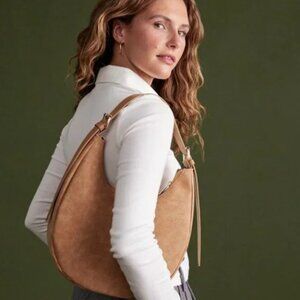 4th & Reckless Una Faux Tan / Camel Suede Crescent Bag - NWT